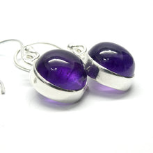 Load image into Gallery viewer, Amethyst Earrings | Cabochon Teardrops | Deep Violet Purple Shade | 925 Sterling Silver | Stepped bezel setting | Open Backs | Genuine Gems from Crystal Heart Australia since 1986