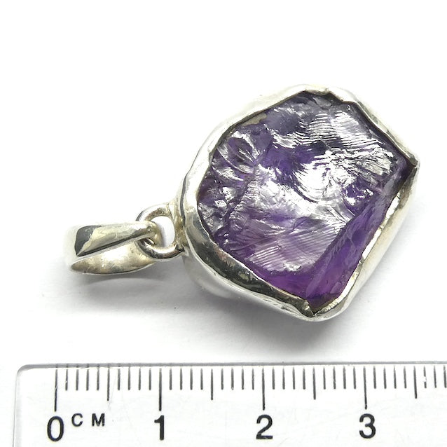 Amethyst Pendant | Lovely Chunk of Raw Gem Quality Amethyst | 925 Sterling Silver | Solid Bezel Set with open back | Genuine Gems from Crystal Heart Melbourne Australia since 1986