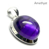 Amethyst Pendant, Cabochon Round, 925 Sterling Silver r1