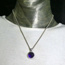 Load image into Gallery viewer, Amethyst Pendant, Cabochon Round, 925 Sterling Silver r1