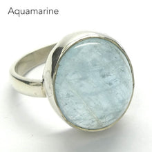 Load image into Gallery viewer, Aquamarine Ring | Oval Cabochon | 925 Sterling Silver | US Size 8 | AUS Size P1/2 | Genuine Gems from Crystal Heart Melbourne Australia since 1986