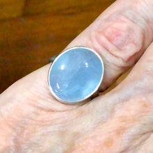 Load image into Gallery viewer, Aquamarine Ring | Oval Cabochon | 925 Sterling Silver | US Size 6 | AUS Size L1/2 | Genuine Gems from Crystal Heart Melbourne Australia since 1986