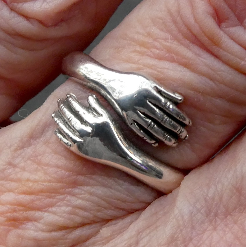 Hug Ring, US Size 7 or 8, 925 Sterling Silver