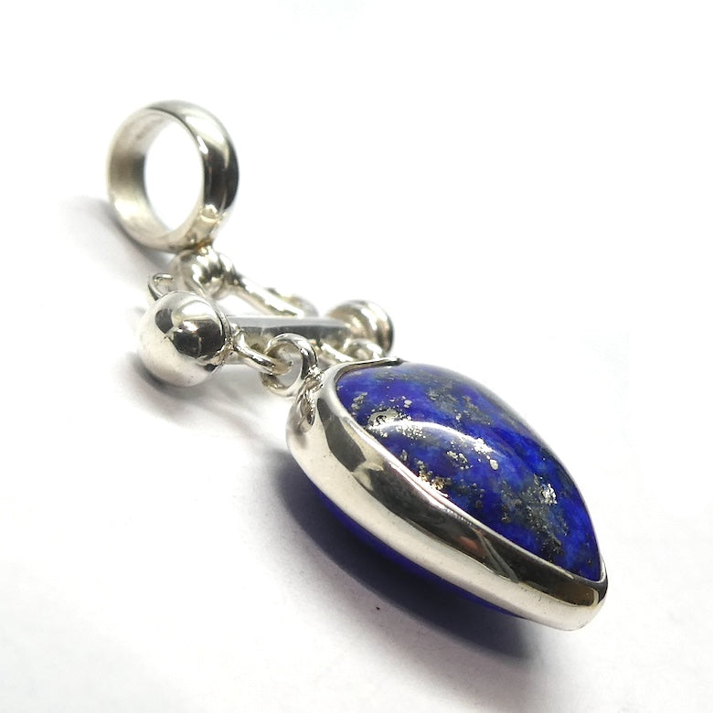 Lapis Lazuli Pendant | Carved puff Heart | Lovely Colour  | 925 Sterling Silver | Deep Royal Blue | Genuine gems from Crystal Heart Melbourne Australia since 1986