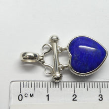 Load image into Gallery viewer, Lapis Lazuli Pendant | Carved puff Heart | Lovely Colour  | 925 Sterling Silver | Deep Royal Blue | Genuine gems from Crystal Heart Melbourne Australia since 1986