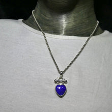 Load image into Gallery viewer, Lapis Lazuli Pendant | Carved puff Heart | Lovely Colour  | 925 Sterling Silver | Deep Royal Blue | Genuine gems from Crystal Heart Melbourne Australia since 1986