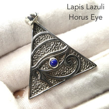 Load image into Gallery viewer, Lapis Lazuli Pendant | Horus Eye | Pyramid | Lovely Colour  | 925 Sterling Silver | Deep Royal Blue | Genuine gems from Crystal Heart Melbourne Australia since 1986