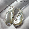 Freshwater Baroque Pearl Earrings | 925 Sterling Silver | Lovely Lustre | Bezel set and held in place by organic tendrils of Silver that overlay the pearl | Genuine Gems from Crystal Heart Melbourne Australia since 1986