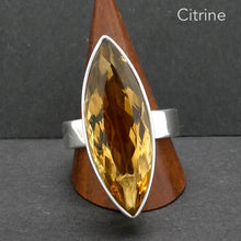 Load image into Gallery viewer, Citrine Ring Faceted Marquis Cut | 925 Sterling Silver | AAA  mellow Orange | Besel Set |  US Size 8.5 | AUS Size Q1/2 | Natural | Abundant Energy Repel Negativity | Aries Gemini Leo Libra | Genuine Gems from Crystal Heart Melbourne Australia  since 1986