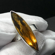 Load image into Gallery viewer, Citrine Ring Faceted Marquis Cut | 925 Sterling Silver | AAA  mellow Orange | Besel Set |  US Size 8.5 | AUS Size Q1/2 | Natural | Abundant Energy Repel Negativity | Aries Gemini Leo Libra | Genuine Gems from Crystal Heart Melbourne Australia  since 1986