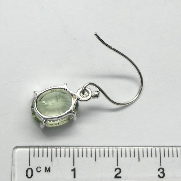 AAA Grade Prasiolite Earring | Green Amethyst | 925 Sterling Silver | Small Faceted Rounds  | Simple quality setting  | Genuine Gems from Crystal Heart Melbourne Australia since 1986 