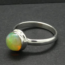 Load image into Gallery viewer, Ethiopian Opal Gemstone Ring | Solid Round Cabochon  | Lively Display of Colours |  US Size 7 | AUS Size N1/2 | Genuine Gemstones from  Crystal Heart Australia since 1986