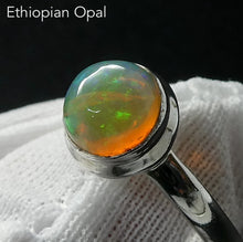 Load image into Gallery viewer, Ethiopian Opal Gemstone Ring | Solid Round Cabochon  | Lively Display of Colours |  US Size 7 | AUS Size N1/2 | Genuine Gemstones from  Crystal Heart Australia since 1986