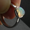 Ethiopian Opal Gemstone Ring | Polished rough nugget |  Colour Flash |  US Size 7 | AUS Size N1/2 | Genuine Gemstones from  Crystal Heart Australia since 1986