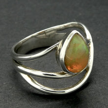 Load image into Gallery viewer, Ethiopian Opal Gemstone Ring | Teardrop Cabocbhon | Colour Flash | Interwoven Silver Band | US Size 9 | AUS Size R1/2 | Genuine Gemstones from  Crystal Heart Australia since 1986