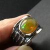 Ethiopian Opal Gemstone Ring | Large Solid Oval Cabochon  | Lively Display of Colours | Reds, Oranges and Greens in Russet Matrix |  US Size 7.5 | AUS Size O 1/2 | Genuine Gemstones from  Crystal Heart Australia since 1986