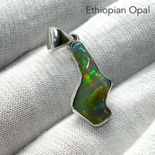 Load image into Gallery viewer, Ethiopian Solid Opal Pendant | Freeform Polished Rough | Green &amp; Red Flash | 925 Silver | Genuine Gems from Crystal Heart Australia since 1986