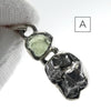 Moldavite over Nickel Iron Meteorite Pendant | Campo de Cielo | CZ | Natural Freeform Shapes | 925 Sterling Silver | Travel, Safety, Rugged Strength | Silent connected Meditation | Expansion | Inspiration | Genuine Gems from Crystal Heart Australia since 1986