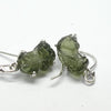 Moldavite Earrings | | Raw Stones | |925 Sterling Silver  | Claw Set | Empowers personal Heart Transformation | Conscious Evoution | Genuine Gems from Crystal Heart Melbourne Australia since 1986 