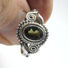 Moldavite Ring, Faceted Oval, 925 Sterling Silver, r2