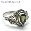 Moldavite Ring, Faceted Oval, 925 Sterling Silver, r2