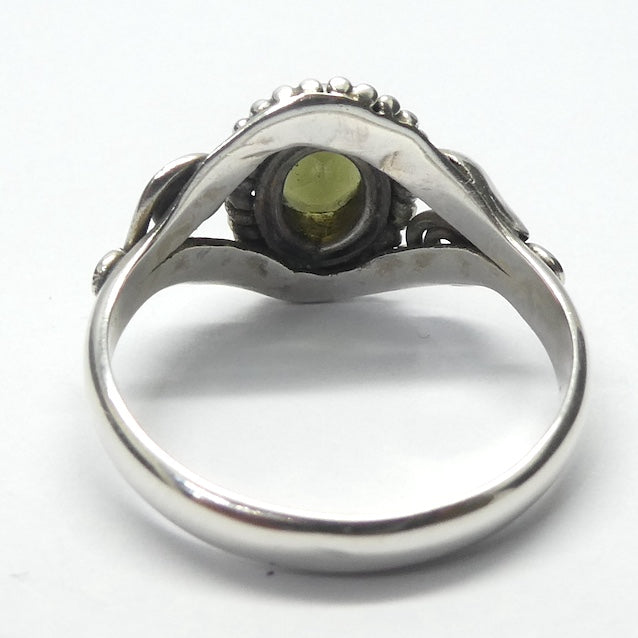 Moldavite Ring, Faceted Oval, 925 Sterling Silver, r2