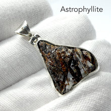 Load image into Gallery viewer, Astrophyllite Crystal Cluster Natural Druse Pendant | 925 Sterling silver | Metallic gold bronze | Star-Leaf | Scorpio | Feldspar Matrix | Genuine Gemstones from Crystal Heart Melbourne since 1986