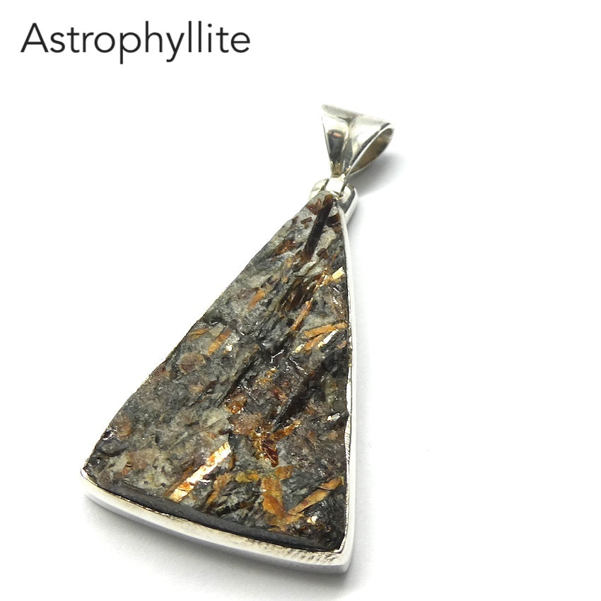 Astrophyllite Crystal Cluster Natural Druse Pendant | 925 Sterling silver | Metallic gold bronze | Star-Leaf | Scorpio | Feldspar Matrix | Genuine Gemstones from Crystal Heart Melbourne since 1986