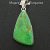 Green Turquoise Pendant, Mojave, Freeform Cabochon, 925 Sterling Silver, r3