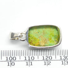 Load image into Gallery viewer, Mojave Green Turquoise Pendant | 925 Sterling Silver | Oblong Cabochon | Inspire breath and energy | Lighten a negative load | Genuine Gems from Crystal Heart Melbourne since 1986