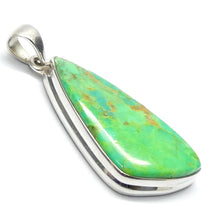 Load image into Gallery viewer, Green Turquoise Pendant, Mojave, Freeform Cabochon, 925 Sterling Silver, r3