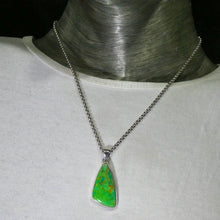 Load image into Gallery viewer, Green Turquoise Pendant, Mojave, Freeform Cabochon, 925 Sterling Silver, r3