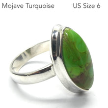 Load image into Gallery viewer, Mojave Green Turquoise Pendant | 925 Sterling Silver | US Size 6 | AUS Size L1/2 | Inspire breath and energy | Lighten a negative load | Genuine Gems from Crystal Heart Melbourne since 1986