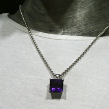 Load image into Gallery viewer, Amethyst Pendant | Diamond Square Gemstone | AAA Grade | Super Special fancy cut  | 925 Sterling Silver | Mesmerising Beauty | Quality Silver Work | Genuine Gems from Crystal Heart Melbourne Australia since 1986