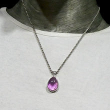 Load image into Gallery viewer, Kunzite Pendant | Teardrop Cabochon | Good colour Translucency | 925 Sterling Silver | Bezel Set | Wisdom of the Heart | Taurus Scorpio Leo | Genuine Gems from Crystal heart Melbourne Australia since 1986  