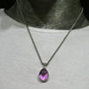 Kunzite Pendant, Clear Teardrop Cabochon, 925 Sterling Silver, g1