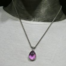 Load image into Gallery viewer, Kunzite Pendant, Clear Teardrop Cabochon, 925 Sterling Silver, g1