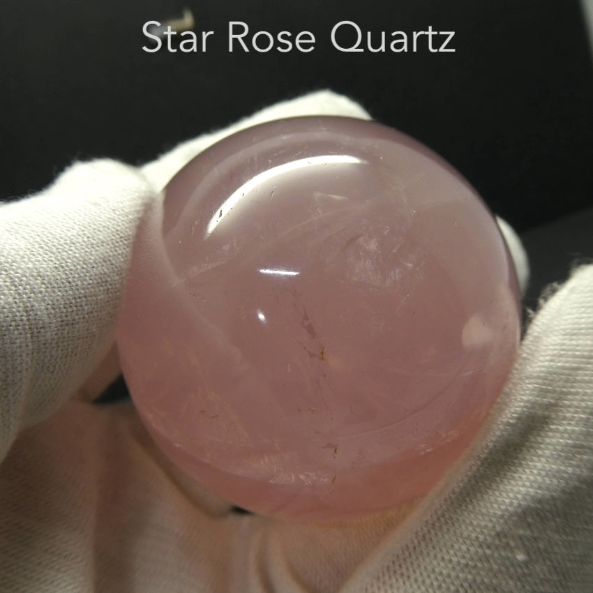 Star Rose Quartz Crystal Ball, 49 mm diameter