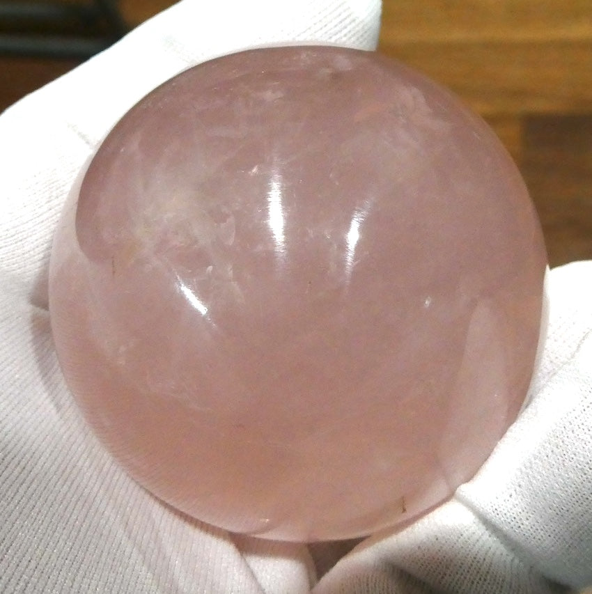 Star Rose Quartz Crystal Ball, 63 mm diameter