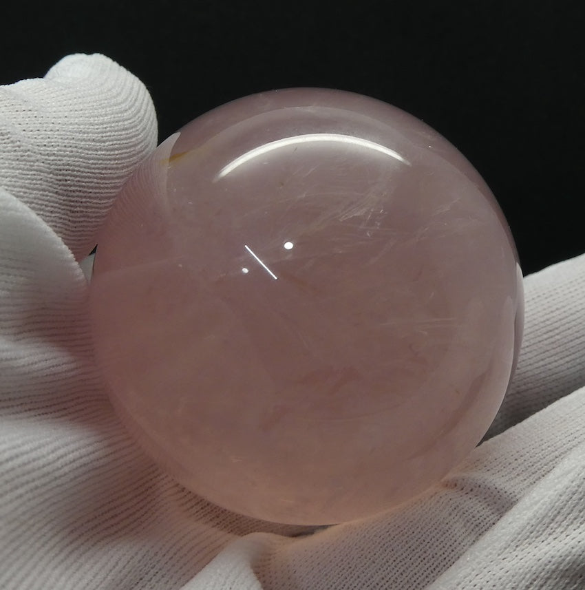 Rose Quartz Crystal Sphere | 52 mm | Clear Madagascar Material | Beautiful Optical Star | Star Rose Quartz | Open and Uplift your Heart | Genuine Gems from Crystal Heart Melbourne Australia since 1986
