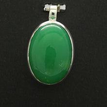 Load image into Gallery viewer, Chrysoprase Pendant | Teardrop Cabochon | 925 Sterling Silver | Perfect Apple Green Good Translucency | AKA Australian Jade | Empowering healer | Genuine Gemstones from Crystal Heart Melbourne Australia since 1986