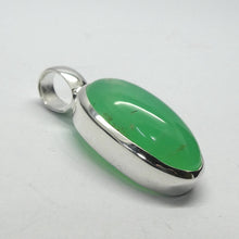 Load image into Gallery viewer, Chrysoprase Pendant | Oval Cabochon | 925 Sterling Silver | Perfect Apple Green Good Translucency | AKA Australian Jade | Empowering healer | Genuine Gemstones from Crystal Heart Melbourne Australia since 1986