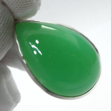 Load image into Gallery viewer, Chrysoprase Pendant | Teardrop Cabochon | 925 Sterling Silver | Perfect Apple Green Good Translucency | AKA Australian Jade | Empowering healer | Genuine Gemstones from Crystal Heart Melbourne Australia since 1986