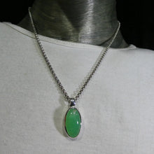 Load image into Gallery viewer, Chrysoprase Pendant | Oval Cabochon | 925 Sterling Silver | Perfect Apple Green Good Translucency | AKA Australian Jade | Empowering healer | Genuine Gemstones from Crystal Heart Melbourne Australia since 1986