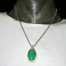 Load image into Gallery viewer, Chrysoprase Pendant | Teardrop Cabochon | 925 Sterling Silver | Perfect Apple Green Good Translucency | AKA Australian Jade | Empowering healer | Genuine Gemstones from Crystal Heart Melbourne Australia since 1986