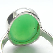 Load image into Gallery viewer, Chrysoprase Ring | Oval Cabochon | 925 Sterling Silver | Perfect Apple Green Good Translucency | AKA Australian Jade | US Size 7 |  |AUS or EU Size N1/2 | Empowering Heart healer | Overcome limitations  | Genuine Gemstones from Crystal Heart Melbourne Australia since 1986