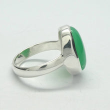 Load image into Gallery viewer, Chrysoprase Ring | Oval Cabochon | 925 Sterling Silver | Perfect Apple Green Good Translucency | AKA Australian Jade | US Size 7 |  |AUS or EU Size N1/2 | Empowering Heart healer | Overcome limitations  | Genuine Gemstones from Crystal Heart Melbourne Australia since 1986