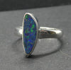 Opal Doublet Ring | 925 Sterling Silver | Freeform Stone | US Size 5 |  AUS J 1/2 | Green and Red Flash | Genuine Gems from Crystal Heart Melbourne Australia since 1986