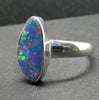 Opal Doublet Ring | 925 Sterling Silver | Freeform Stone | US Size 7.5 |  AUS O1/2 | Green and Red Flash | Genuine Gems from Crystal Heart Melbourne Australia since 1986