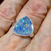 Opal Doublet Ring | 925 Sterling Silver | Freeform Stone | US Size 7.5 |  AUS O1/2 | Green and Red Flash | Genuine Gems from Crystal Heart Melbourne Australia since 1986